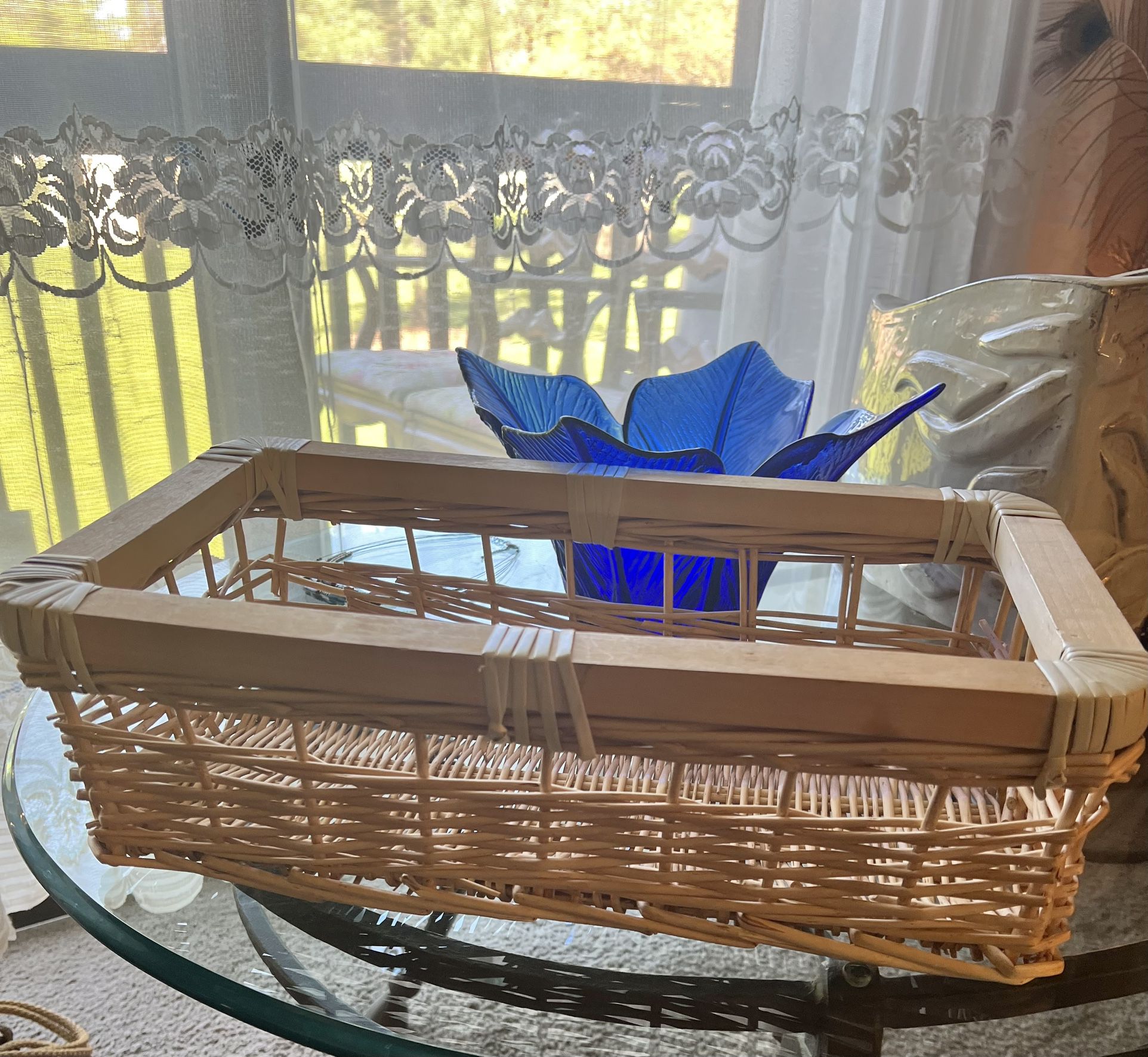 Xlarge Wood Wicker Basket For Catch All! 