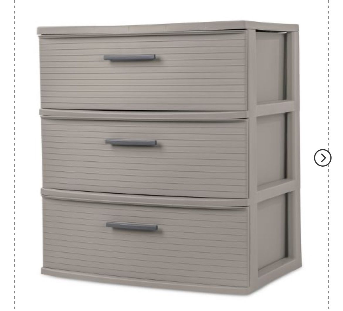 3 Drawer Wide Tower Light Gray - Brightroom™