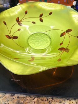 Artistic lovely glass bowl decorative two tone