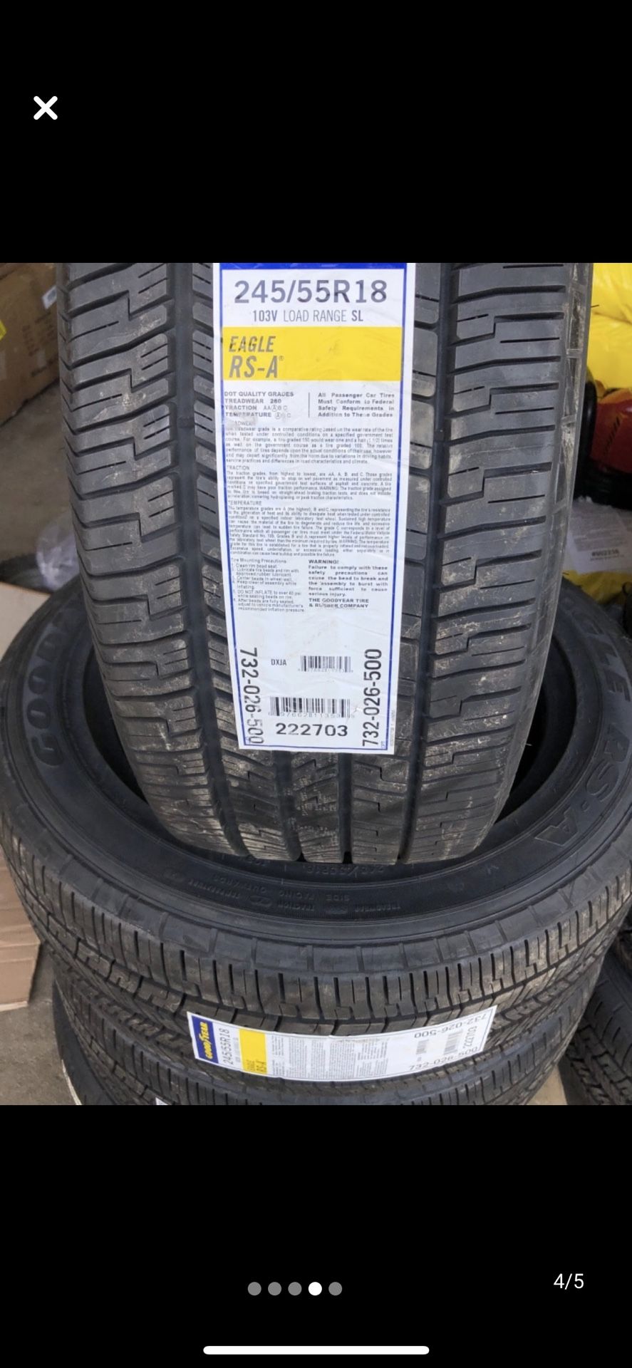 4 brand new Goodyear tires