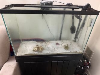 45 gallon aquarium with wooden stand black