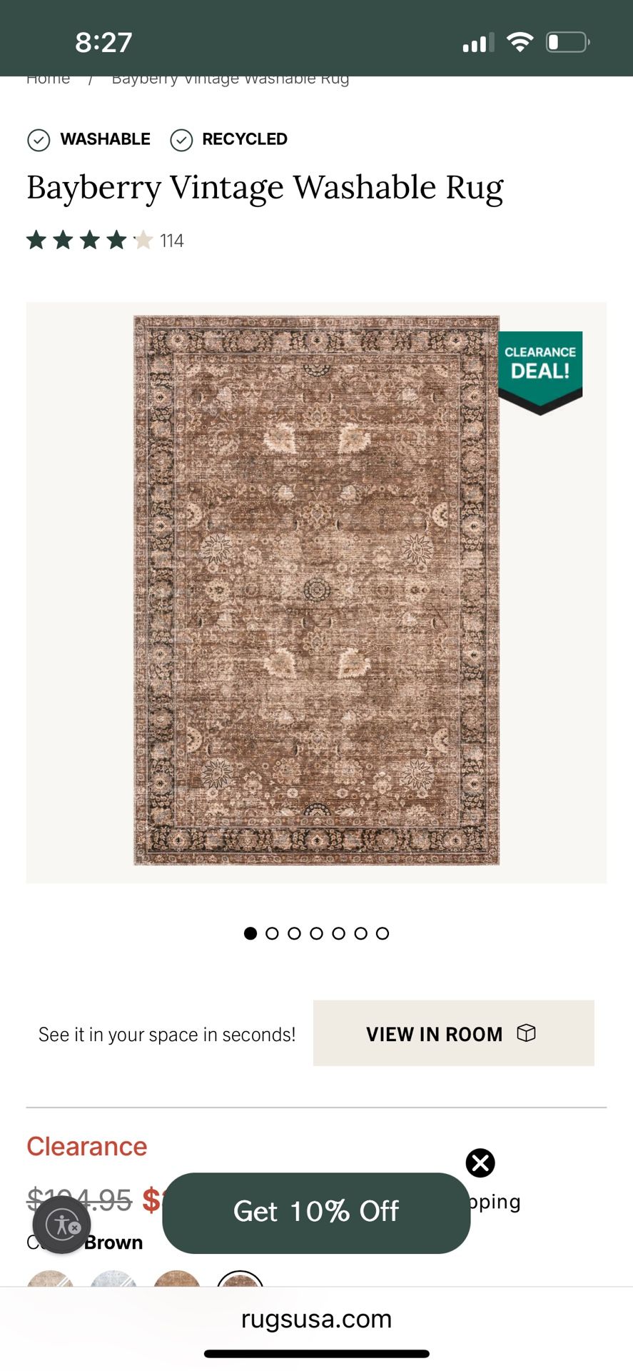 New Washable Rug 5 X 8