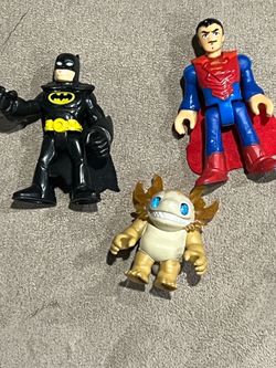 Imaginext Batman & Superman & Axolotl Action Figures Lot of 3