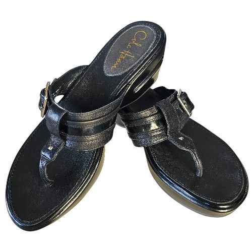 Cole Haan NikeAir Slide Sandal, Black, 7.5 Leather Comfort