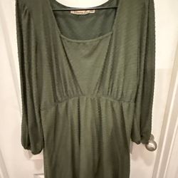 Liberty Love, Olive Green, Long Sleeve Dress, size XXL