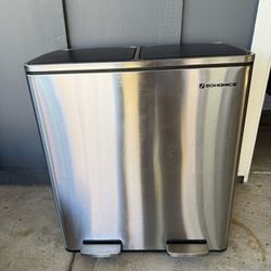 Stainless Steel Double Trash Can 