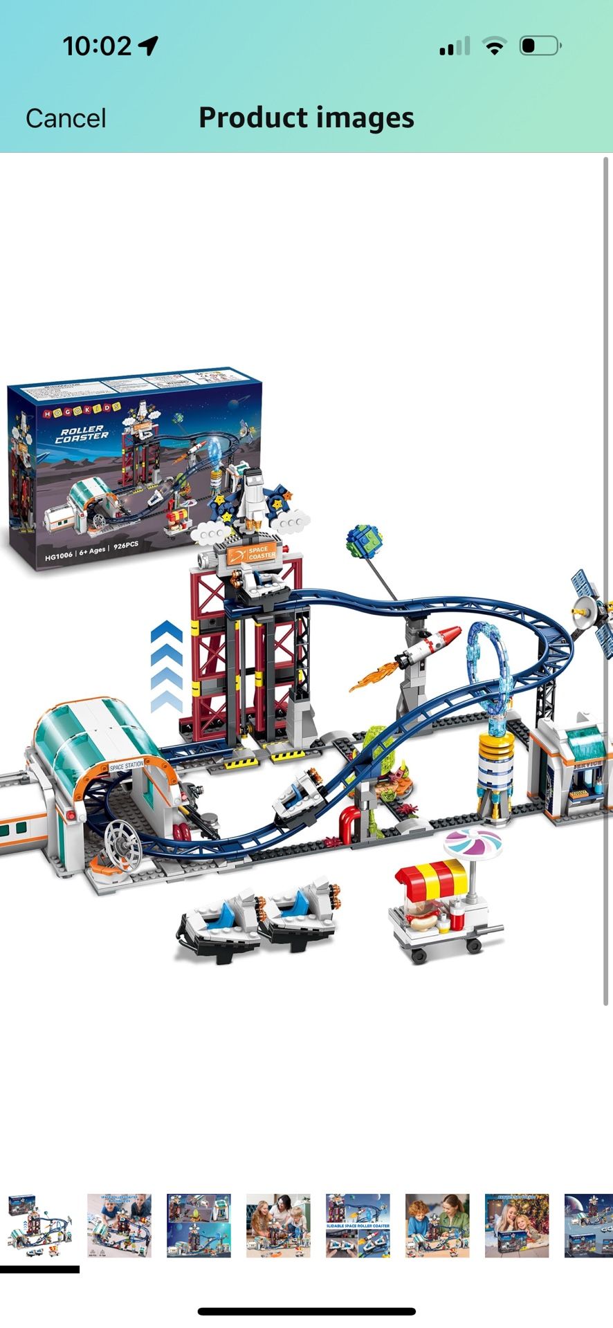 Space Roller Coaster Building Toy - 926PCS Coaster Building Set Features Lift Platform, Satellites, Rocket Buildable Space Rollercoaster Adve