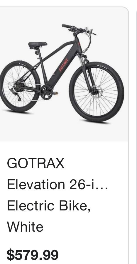 GOTRAX elevation electric Bike 26 In