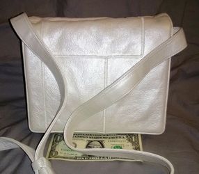Sharif white leather crossbody