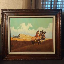 Western Artist Richard B A B I N Beautiful Oil Painting