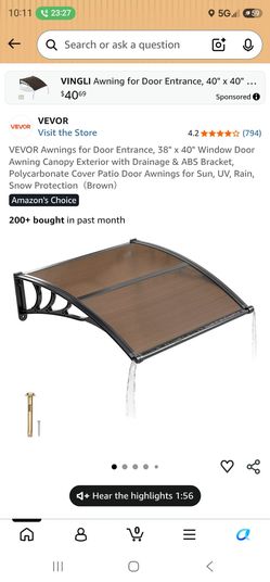 Vevor door /window awning