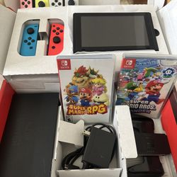 Nintendo Switch Two Mario Games 3 Joycons 