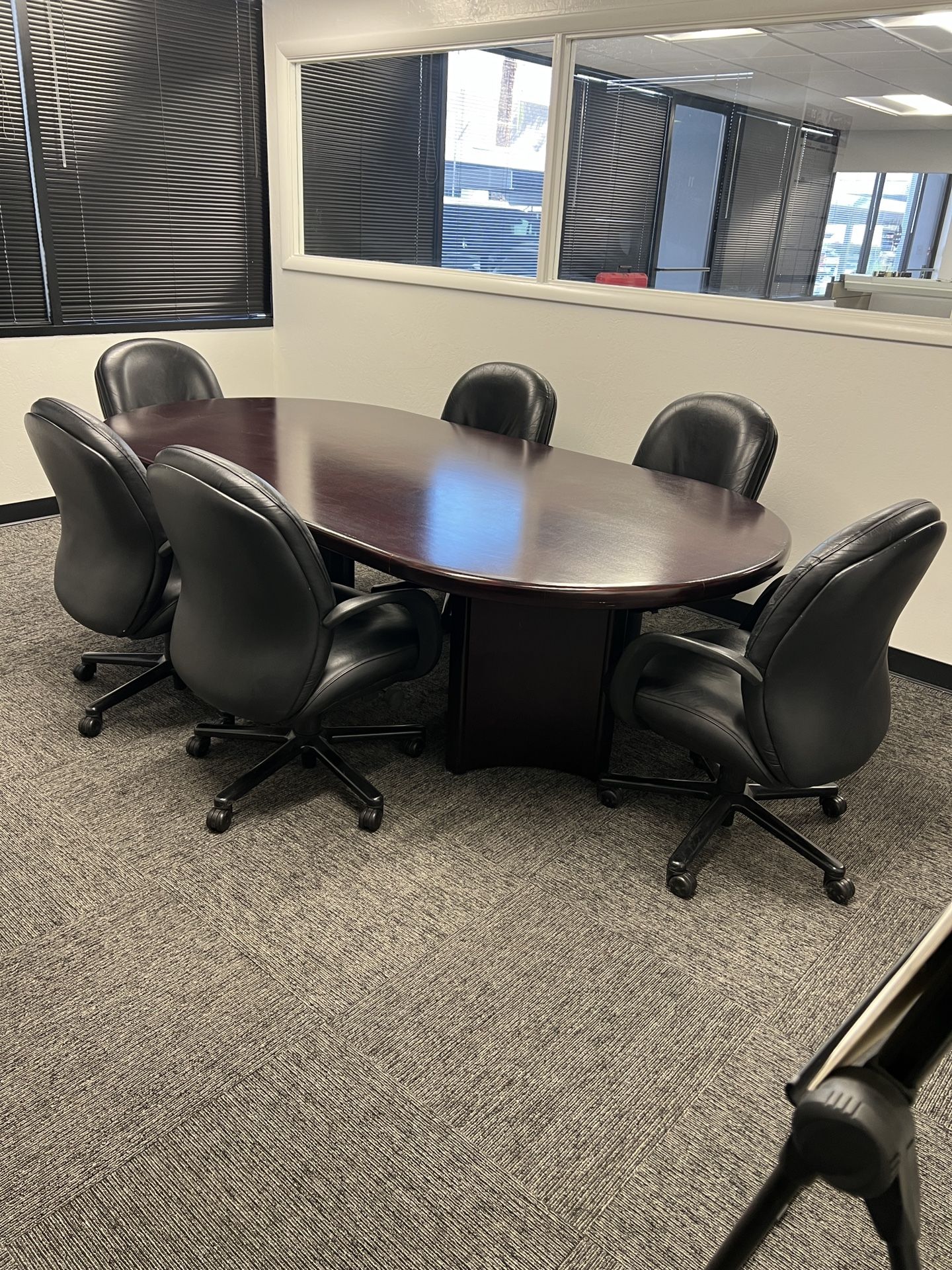 Conference room table with chairs