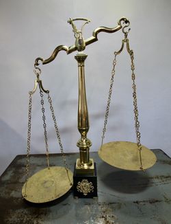 Large 19th Century Antique Brass Scale