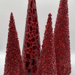 Crate and Barrel Ruby Red Decorative Trees