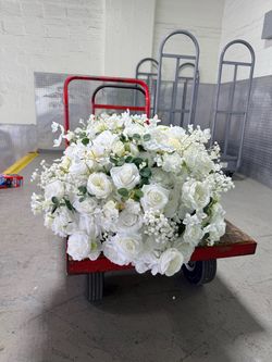 5 Rose Babysbreath Eucalyptus Flower Ball Artificial Arrangements Wedding 70cm Centerpieces