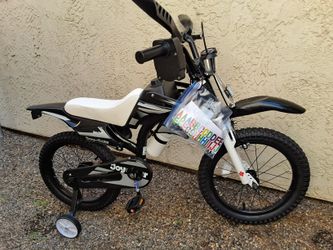 A+ Boys New JOYSTAR 16" Moto Cross BIKE With Training Wheels And Accessories Ready For Adventure! Built New Out Of Box!