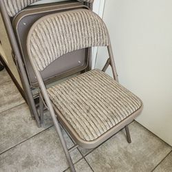 Tan Folding Chairs With Cushion 