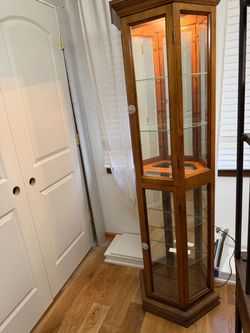 Solid wood corner curio/display cabinet