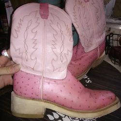 Pink Croc Cowboy Boots Size 7.5