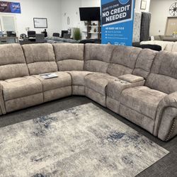 Brown Sofa Sectional Power Recliner Set - Free Delivery Promo 