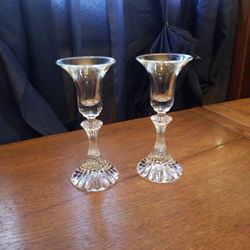Crystal Candlesticks  And Votive 