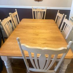 Adjustable Dining Table with 6 Chairs
