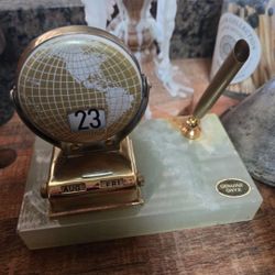 Vintage Perpetual Globe Desk Calender 