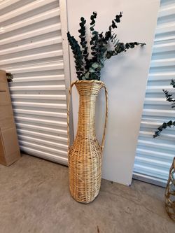 Oversized Woven Floor Vase | Boho | Modern Organic | Home Decor