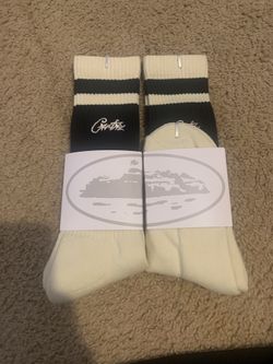 Corteiz Socks Cream, Brand New, Double Strip
