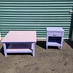 Custom French Lilac/Dreamy Lavender Two-Tone Coffee and End Table Set