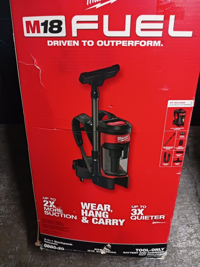 Milwaukee Fuel 18 Volt In Backpack New