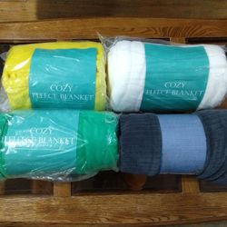 Cozy Fleece Blanket - Bundle Of 4
