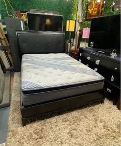 Queen Bed Frame and Mattress