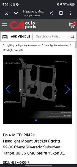Chevy Silverado Headlight Bracket
