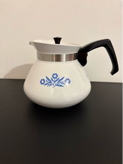 Blue Corn Flower Corning Ware Tea Pot vintage
