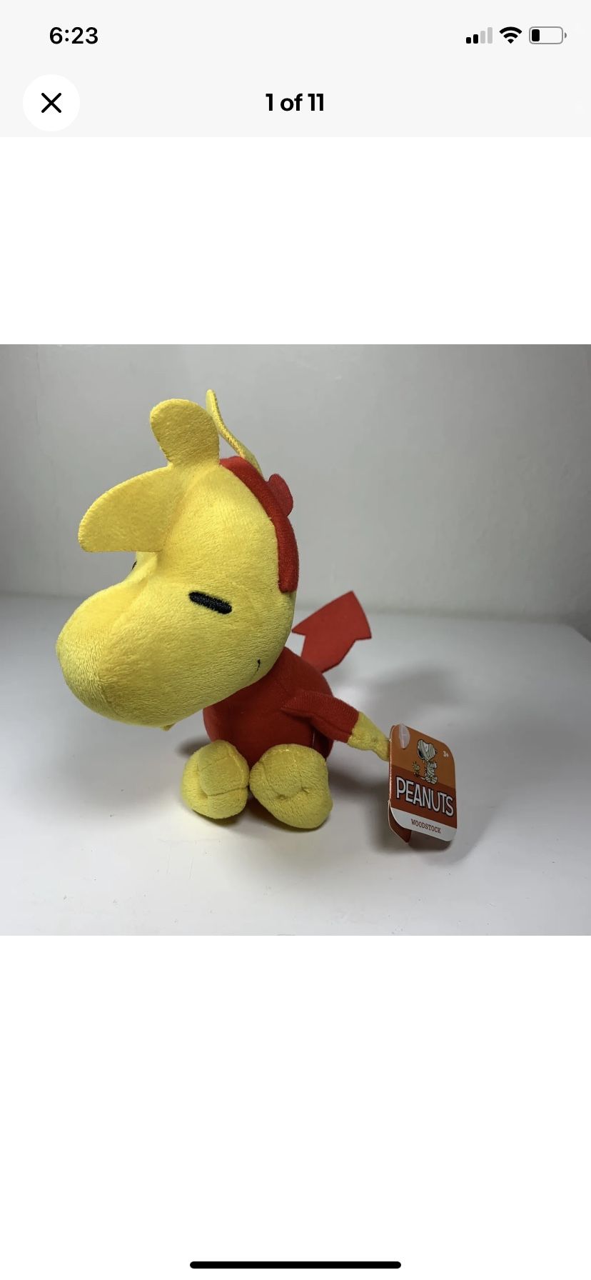 Woodstock Devil 6" Plush Peanuts Snoopy Charlie Brown Halloween Costume