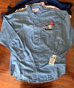 Vintage Mary Engelbreit Embroidered Denim Shirt New With Tags