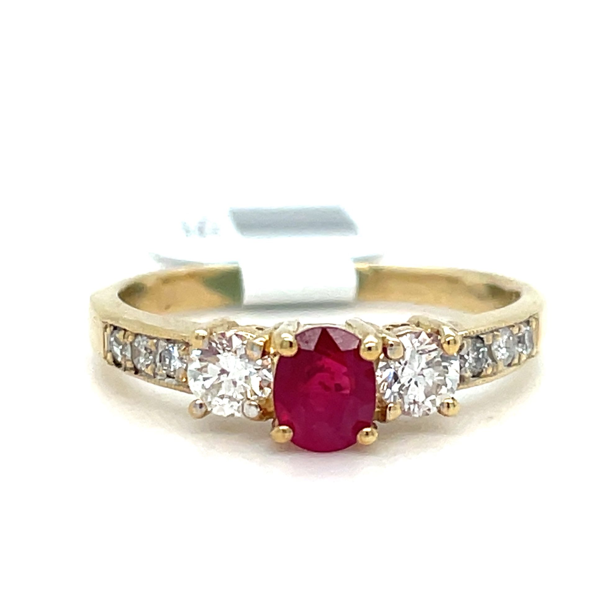 14k Yellow Gold Ruby And Diamond Ring 3.28g Size 7.5 I-1599