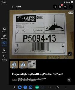 Progress Lighting Cord Hung Pendant P5094