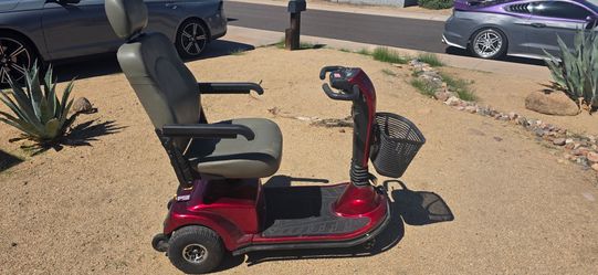Red Electric Mobility Scooter with Basket