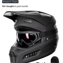 2773-ILM Youth Dirt Bike Helmets Kids ATV Helmet Motorcross BMX Off Road Motorbike with Goggles Gloves Mask DOT Model MT601Y (Matte Black, Youth-XLarg