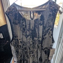 Women's Embellished Boho Neckline Tunic Frock Halter Swing Dress
 Size 18