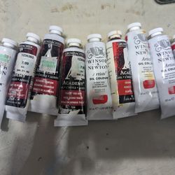 9 Tubes Of Oil Red Paints Art Supplies