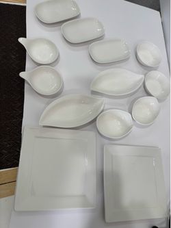 13 piece white dishes