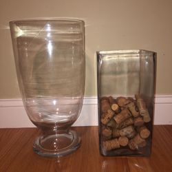 2 large Glass Vases 