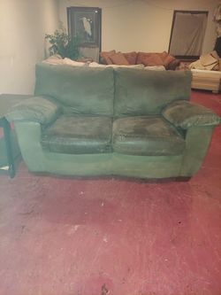 Microfiber love seat and couch no rips or tears great condition moving must sell can deliver Oklahoma City area $40