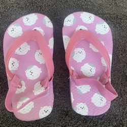 Girls Flip Flops With Elastic Straps Sandals 6 1/2.