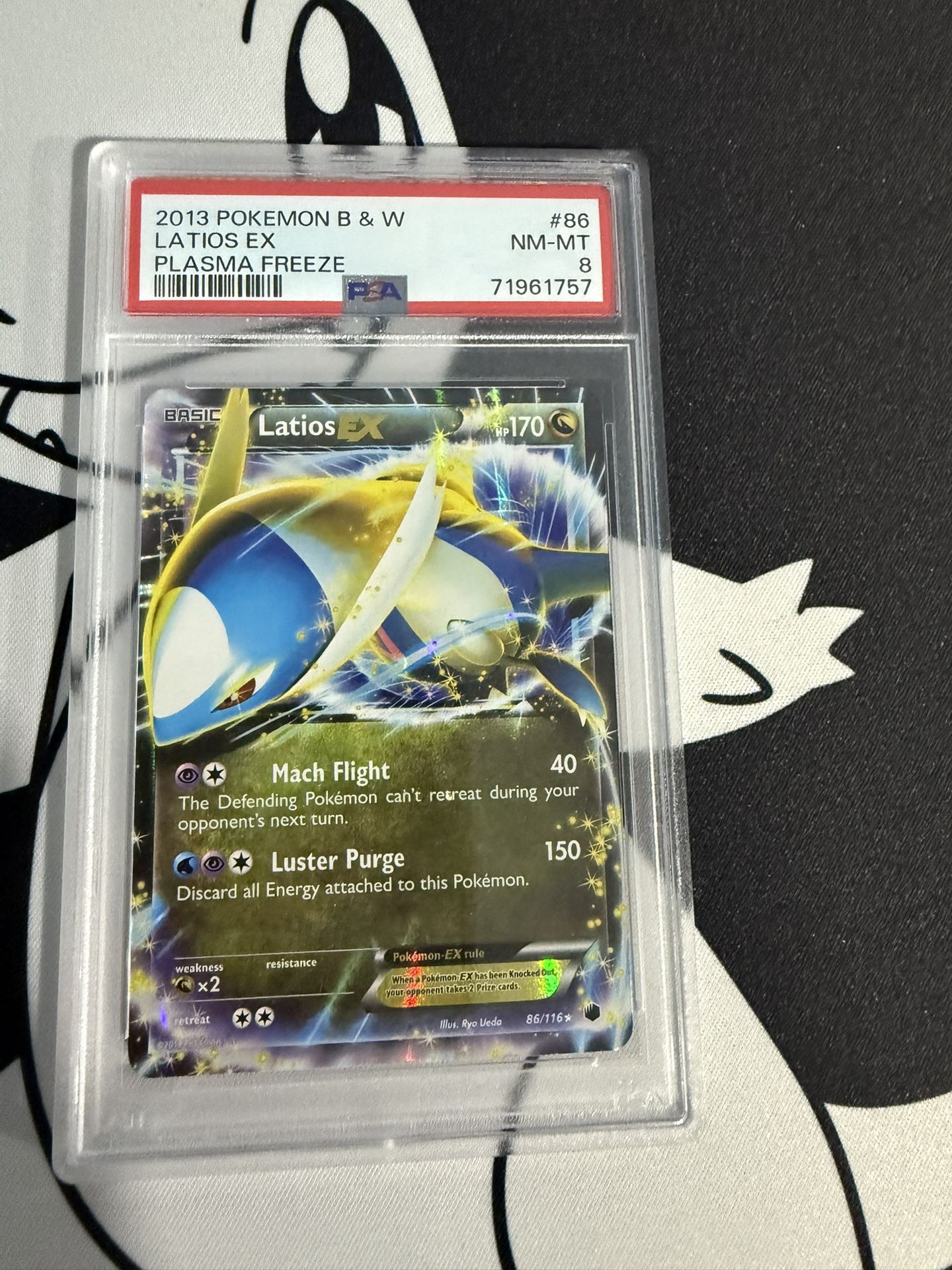 2013 Latios EX #86 Pokemon Plasma Freeze PSA 8