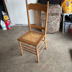 Vintage chair with wicker seat